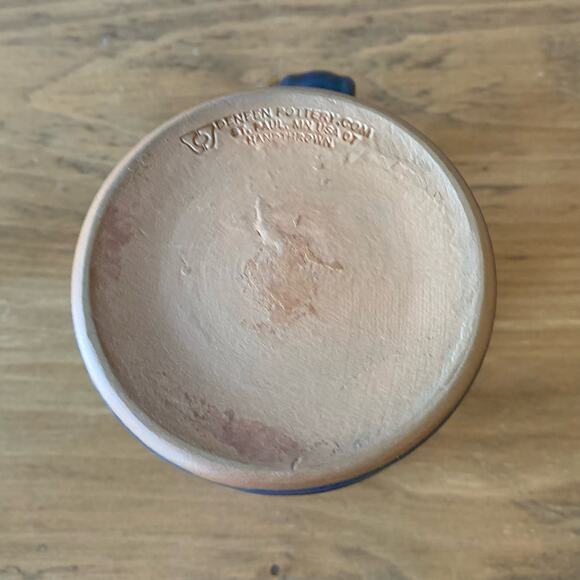 Deneen Pottery Egg Harbor Cafe Illinois Coffee Mug Purple Ivory Drip 1985 - Picture 9 of 10